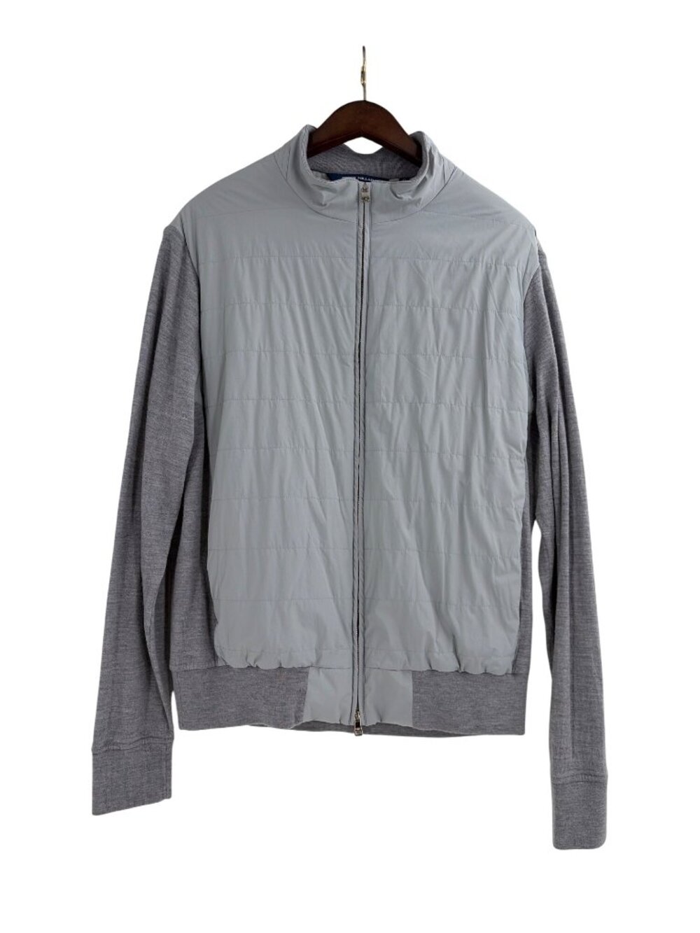 Peter Millar Crown Crafted Mens XL Full-Zip Jacket Gray Outdoor Golf Nylon Wool